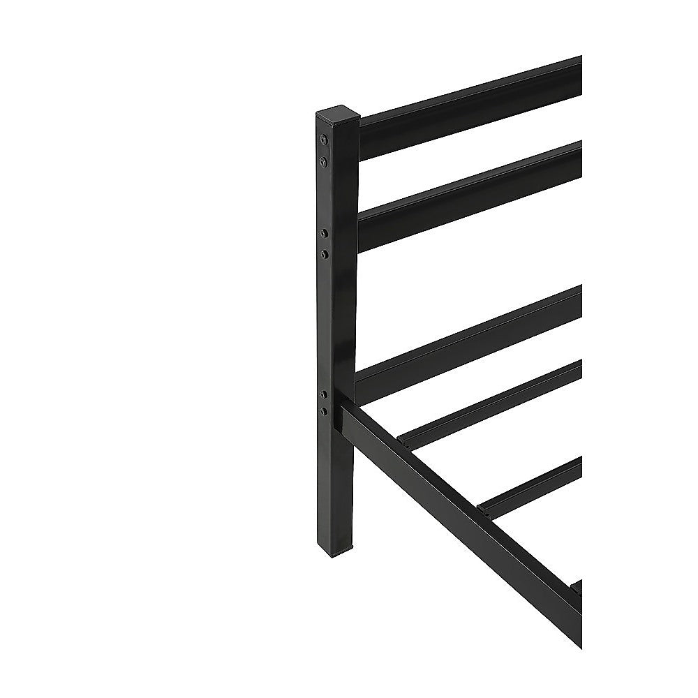 Single Daybed Metal Frame Sofa Premium Black Day Bed Steel Support 6