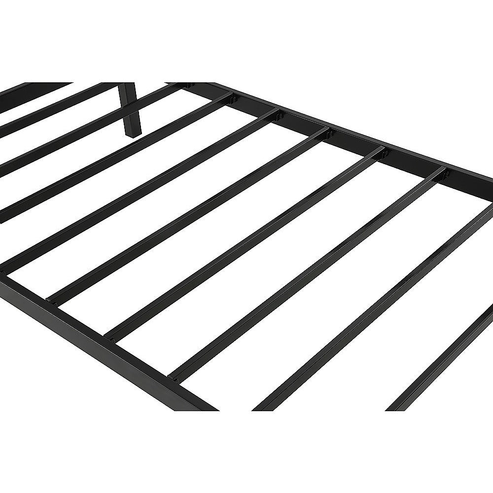 Single Daybed Metal Frame Sofa Premium Black Day Bed Steel Support 7