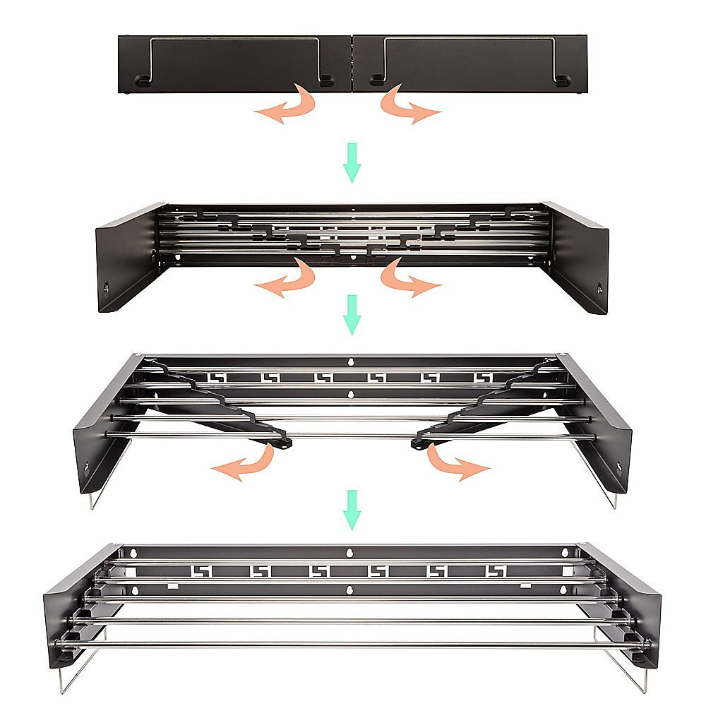 Collapsible Laundry Drying Rack – Wall Mounted Clothes Airer for Indoor or Outdoor 5