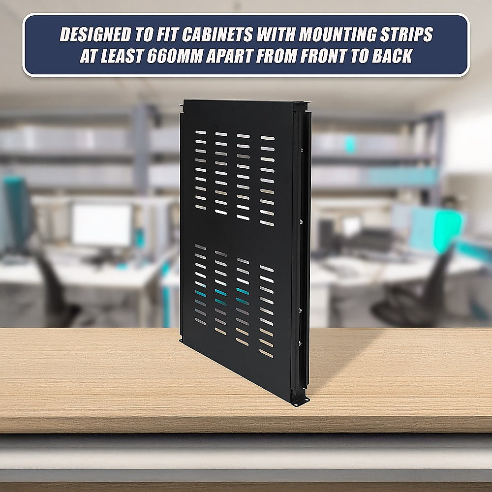 1U 1RU Sliding Shelf 26" Inch Deep Vented for 19" Rack System Server Cabinet 6
