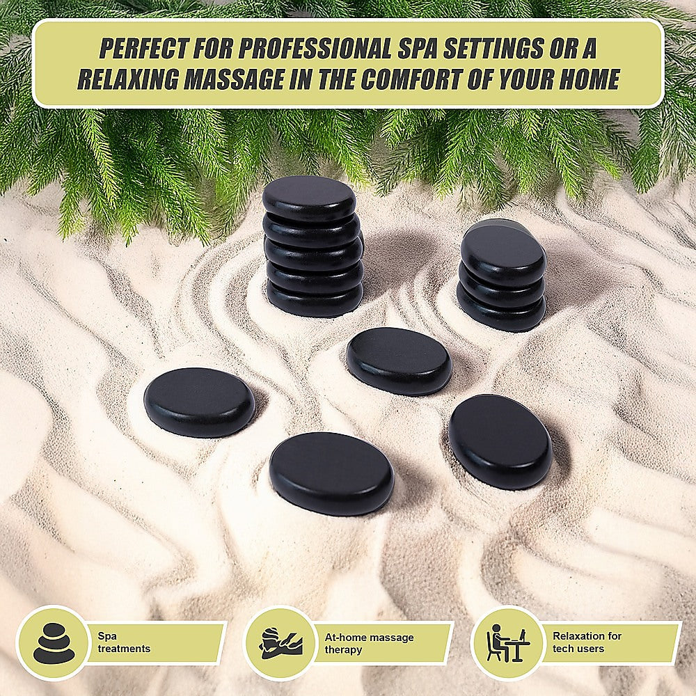 12pcs Hot Massage Stone Basalt Stones Kit Set Rock SPA Oiled Massage Tool 5