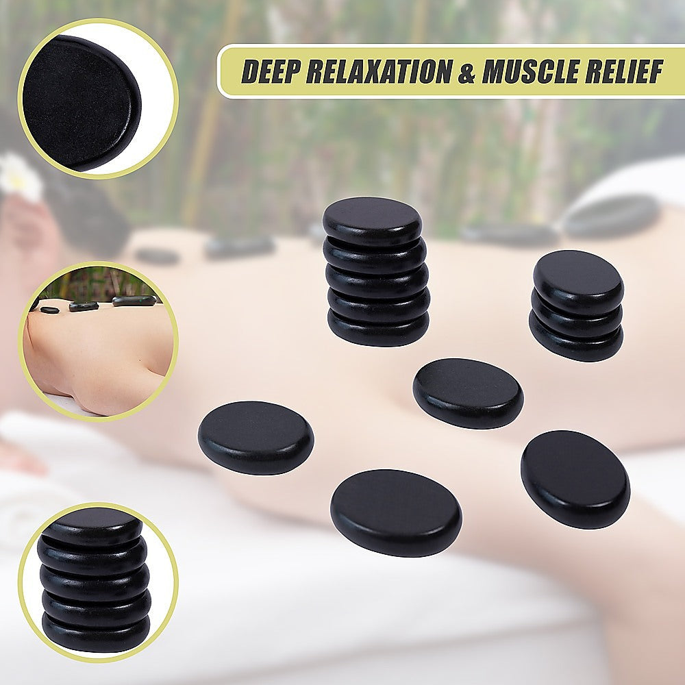 12pcs Hot Massage Stone Basalt Stones Kit Set Rock SPA Oiled Massage Tool 10