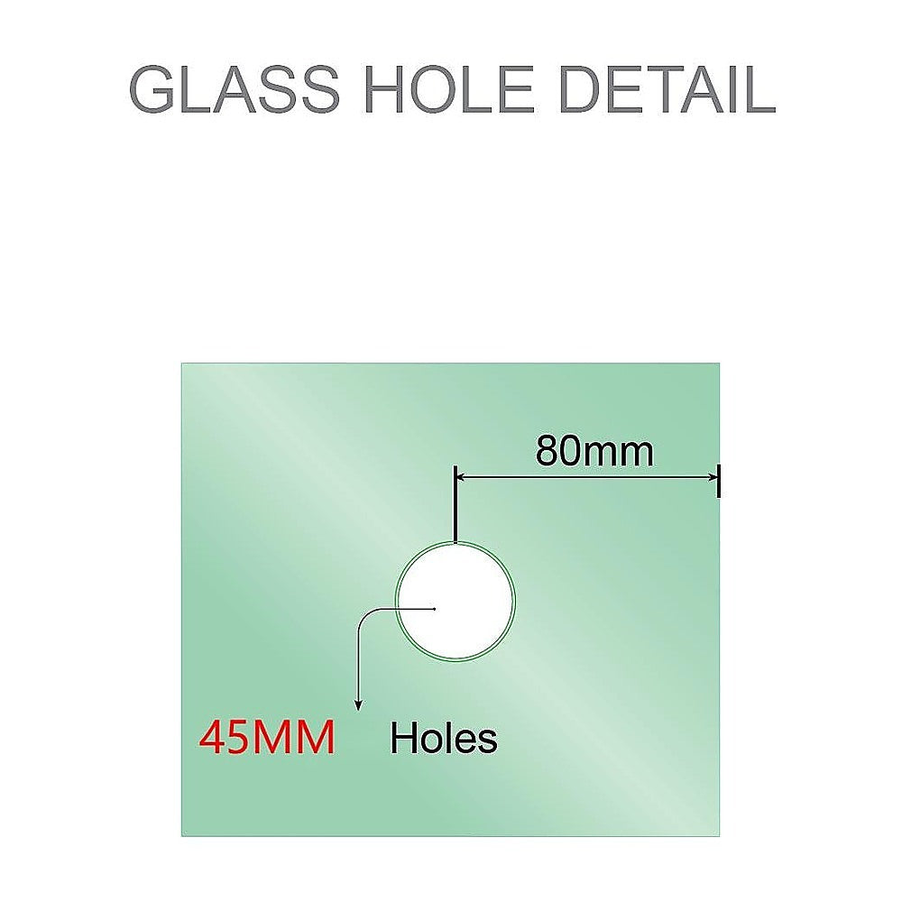 100cm Frameless Diamond Shower Screen with White Channels and Brass Hinges & Round Handle 10