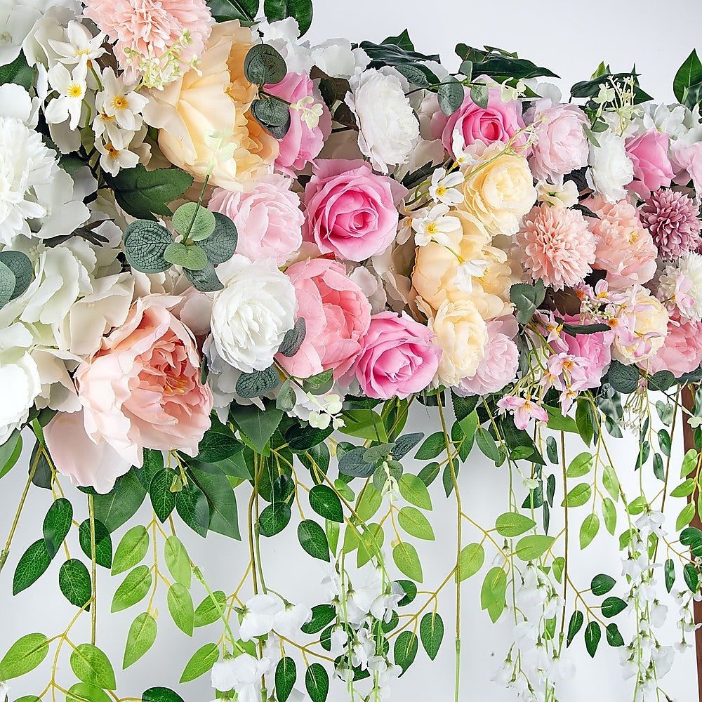 1M Artificial Flower Runner Arrangement Panel Wall Rose DIY Wedding Party Décor 5