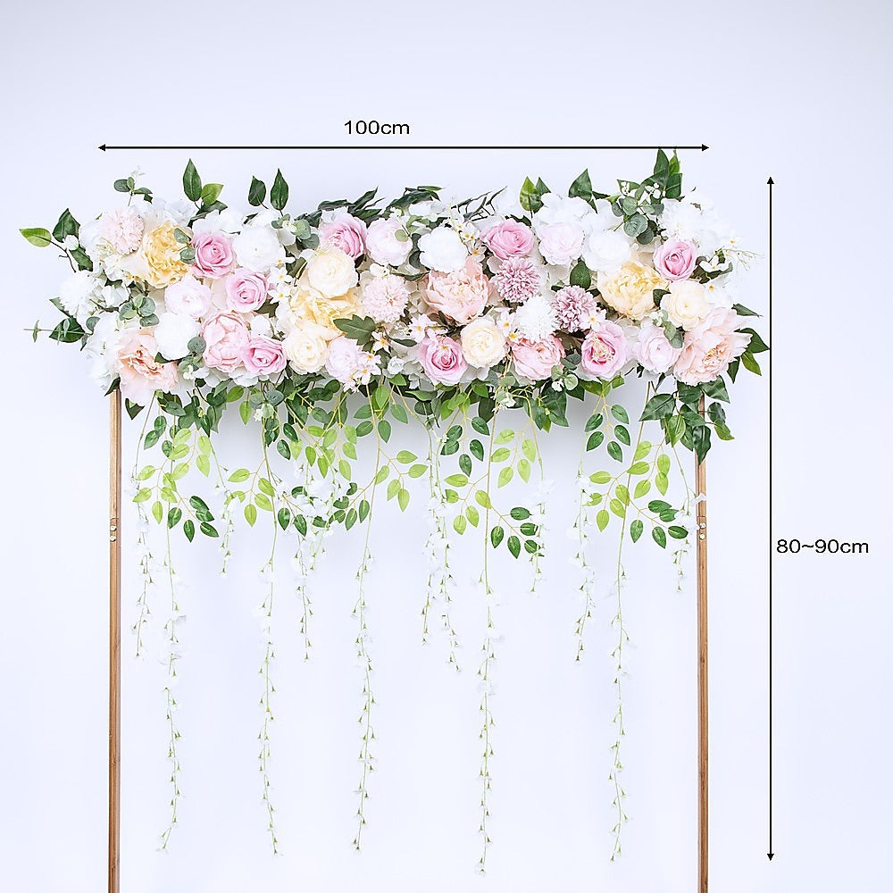 1M Artificial Flower Runner Arrangement Panel Wall Rose DIY Wedding Party Décor 9