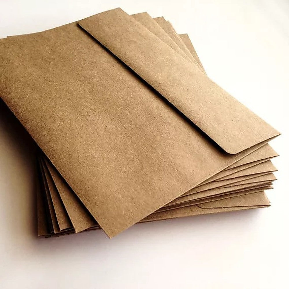 100 x Brown Kraft Envelopes for Wedding Cards