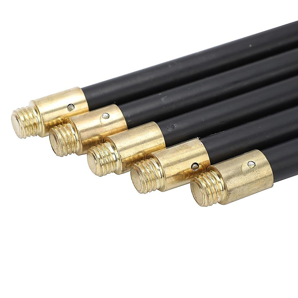 9m Drain Rod Set Kit Plunger Worm Scraper Cleaning Rods Rodding Carry Bag 3