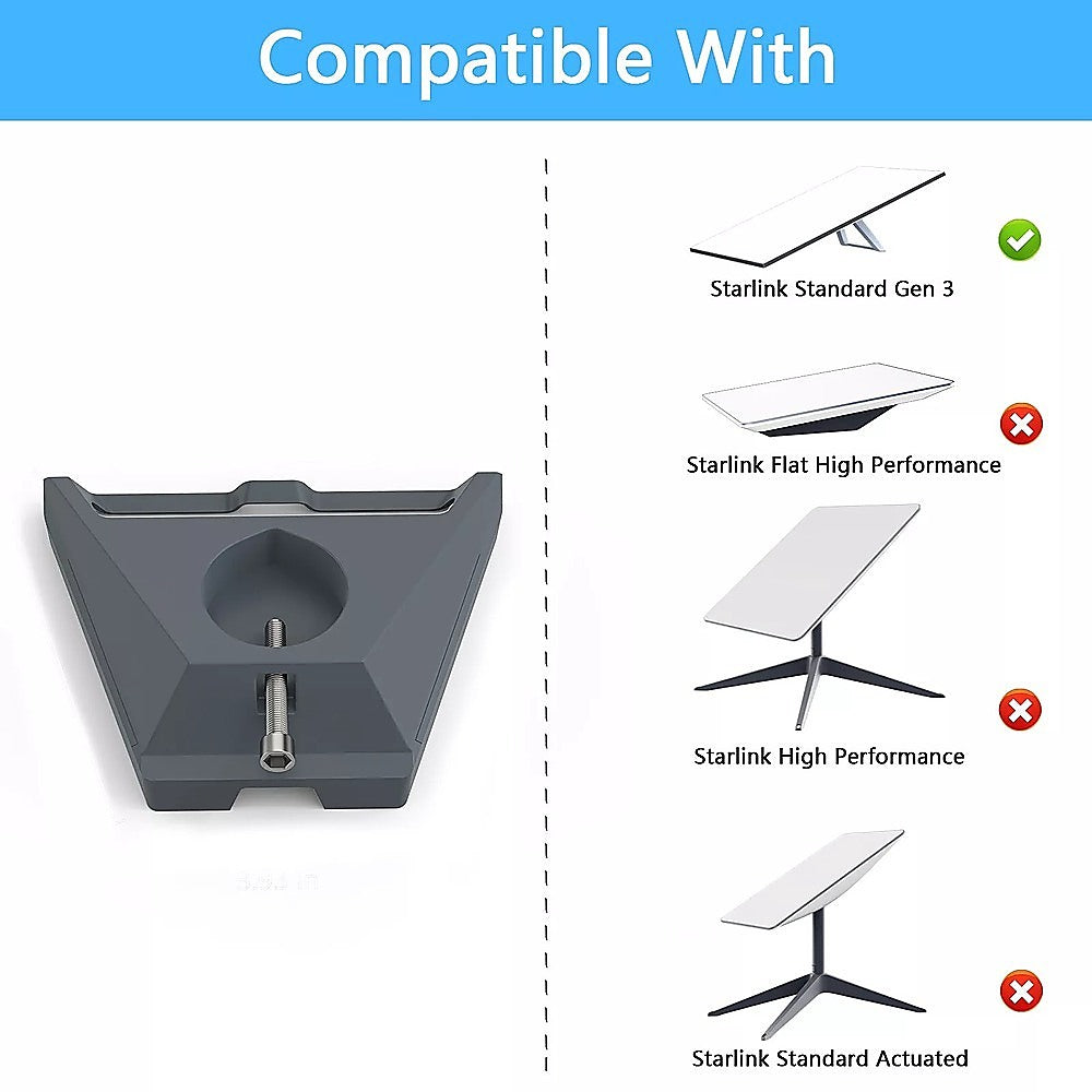 Pipe Adapter Mount for Starlink Roof Gen 3 (Pole Sizes 0.83"-2") 4