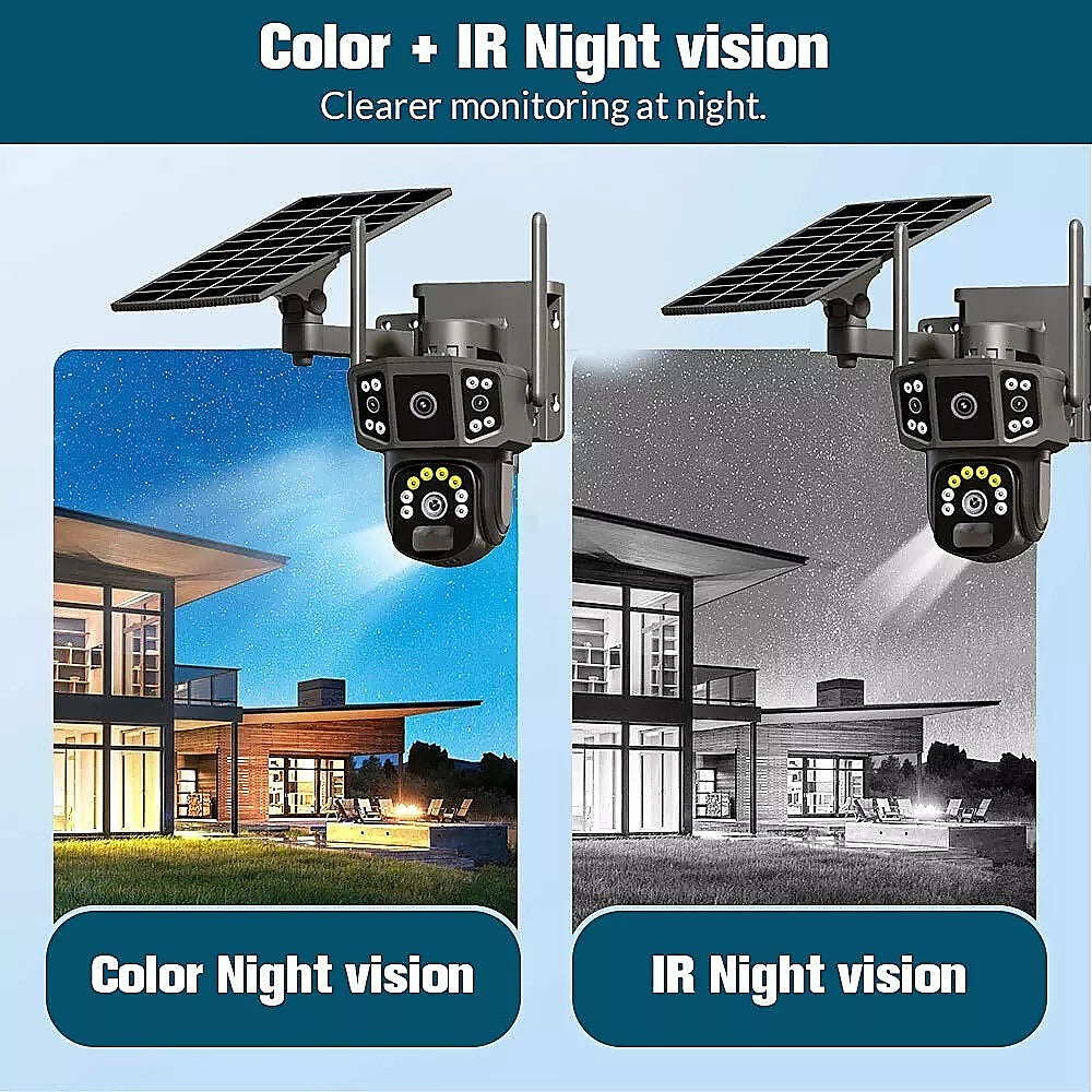 9MP Wireless Solar Camera WIFI Security Outdoor Battery PTZ CCTV Home House V380 5