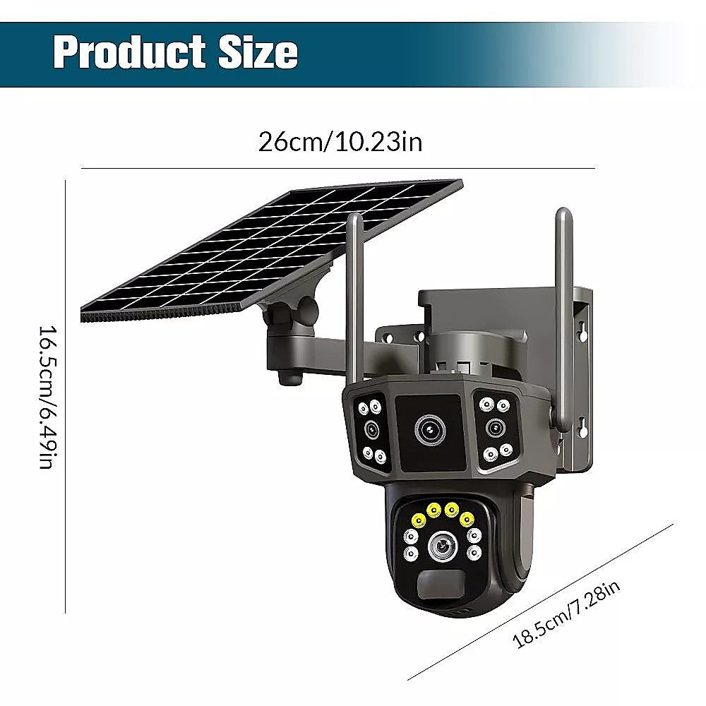 9MP Wireless Solar Camera WIFI Security Outdoor Battery PTZ CCTV Home House V380 6
