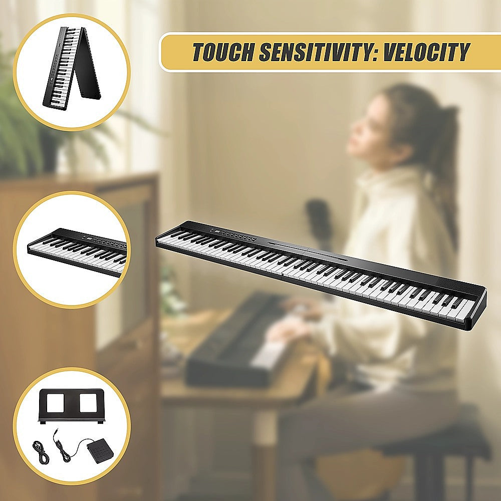 Folding Digital Piano 88 Key Velocity-Sensitive + Carry Case Pedal 6