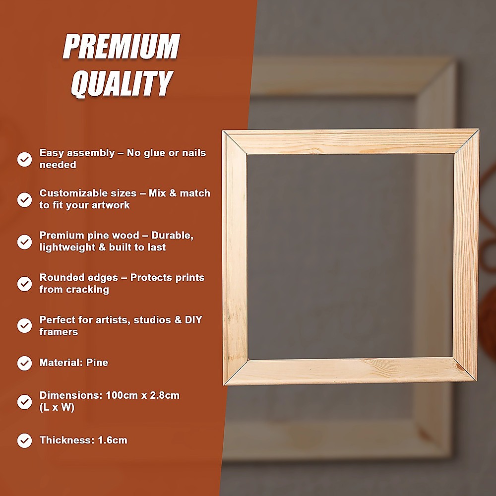 50x Canvas Stretcher Bars Frames Pine Wood 10