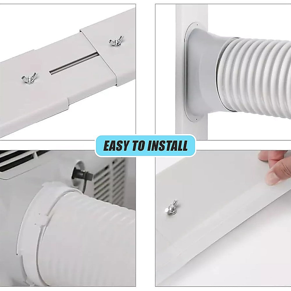 Portable Air Conditioner Window Slide Kit Part Exhaust Adaptor Hose Pipe & Plate 7