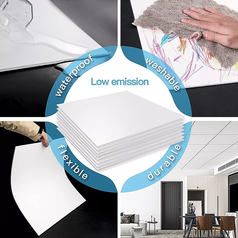 12x Smooth Drop Ceiling Tile 2ft x 2ft PVC Ceiling Panel 8