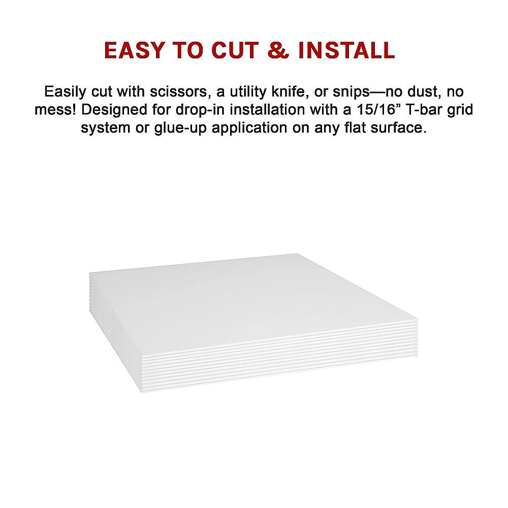 12x Smooth Drop Ceiling Tile 2ft x 2ft PVC Ceiling Panel 9