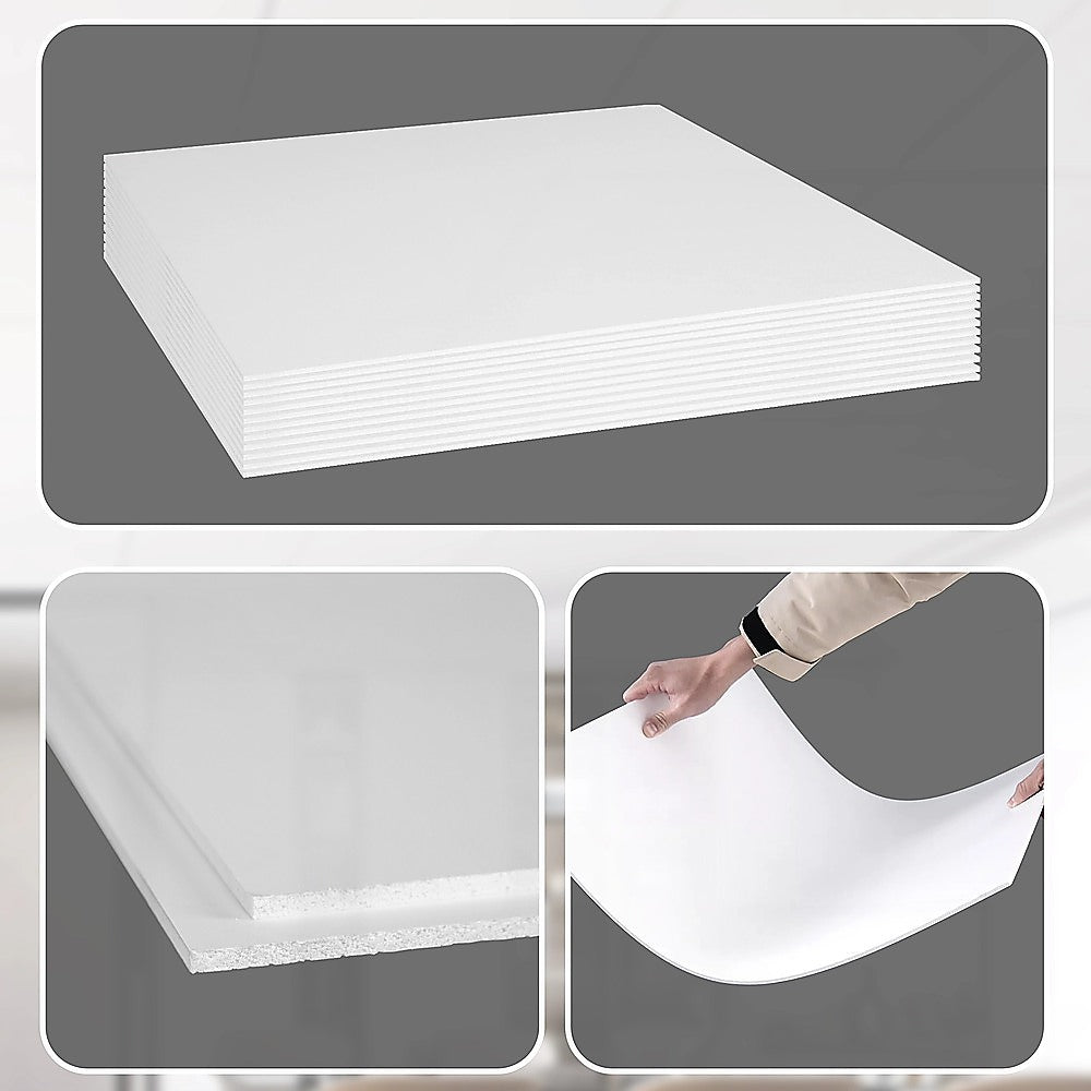 12x Smooth Drop Ceiling Tile 2ft x 2ft PVC Ceiling Panel 10
