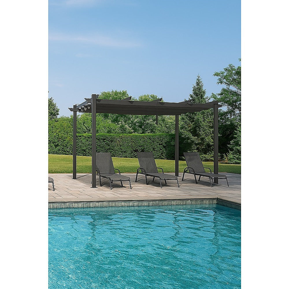 3x4M Aluminium Pergola Marquee with Retractable Roof – Garden Canopy 3