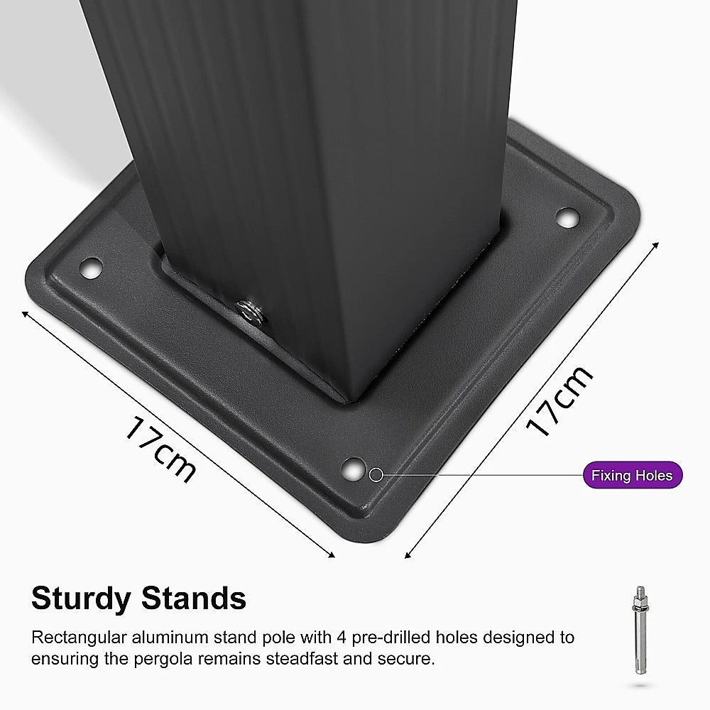 3x4M Aluminium Pergola Marquee with Retractable Roof – Garden Canopy 6