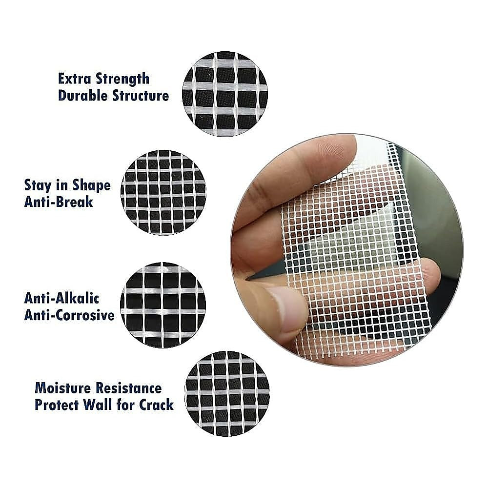 24-Pack Fibreglass Plasterboard Joint Tapes – 50mm x 90m Drywall Mesh Rolls 3