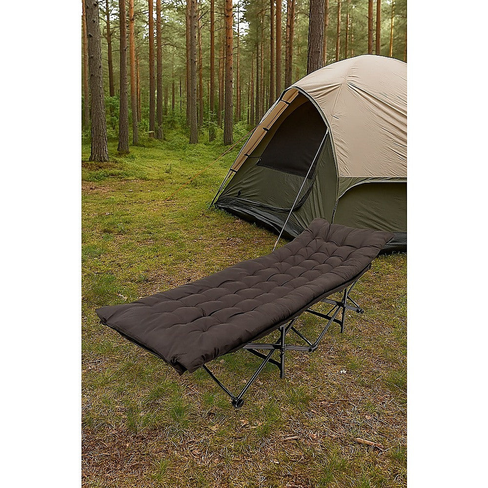 Camping Bed Elevated Cot with Mattress – Foldable Outdoor Sleeping Bed for Adults 3