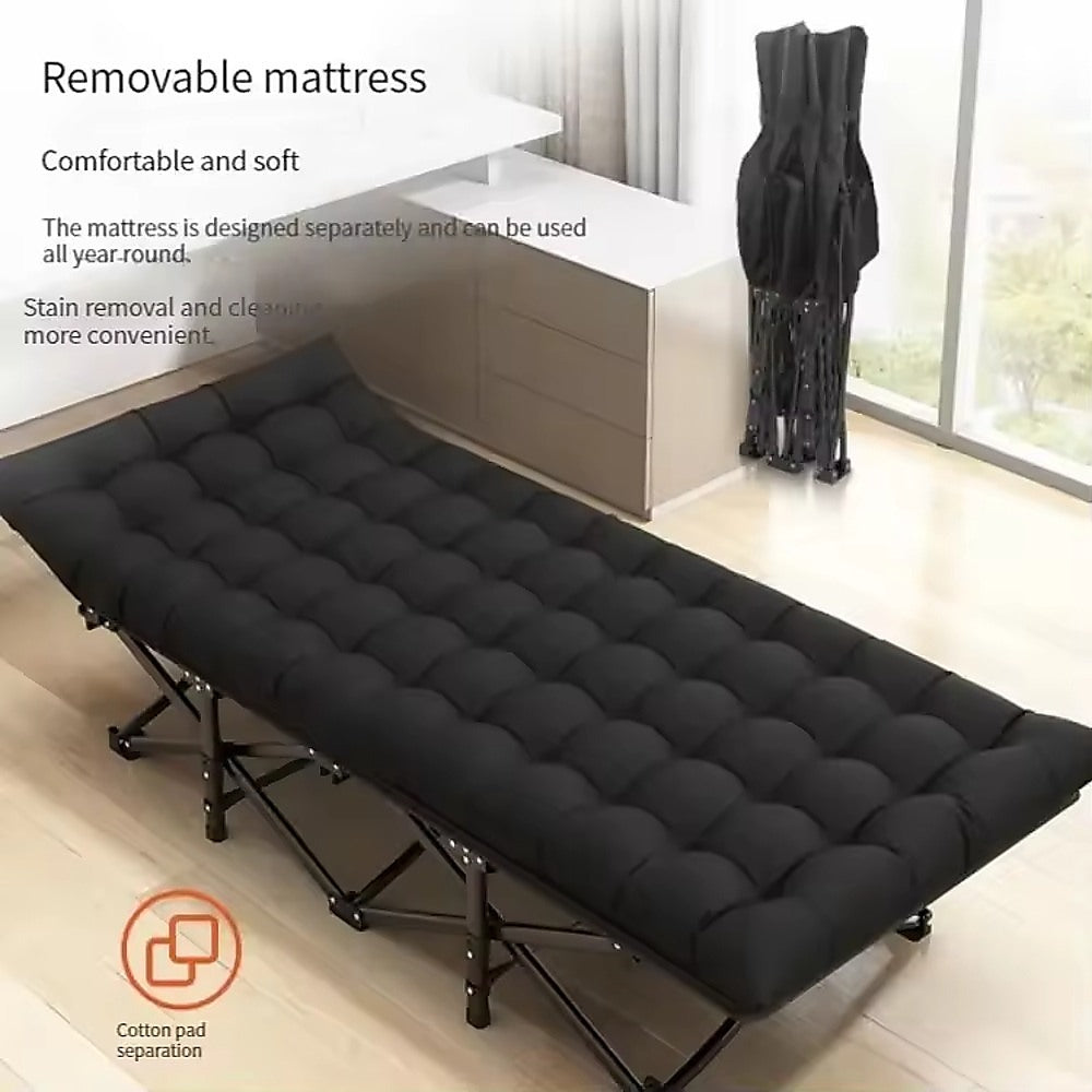 Camping Bed Elevated Cot with Mattress – Foldable Outdoor Sleeping Bed for Adults 4