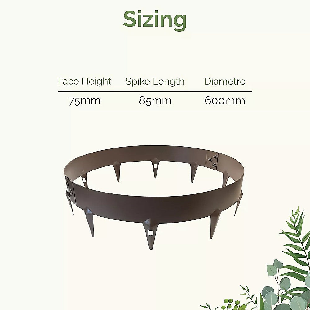 600mm Steel Garden Tree Ring with Spikes – Durable Root Barrier & Edging Guard 5