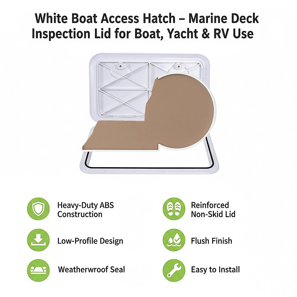 606 x 353mm White Boat Access Hatch – Marine Deck Inspection Lid for Boat, Yacht & RV Use 9