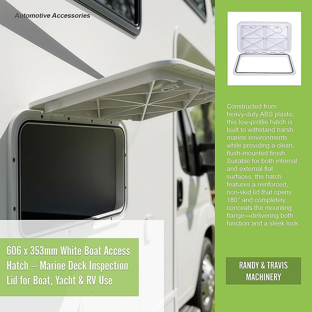 606 x 353mm White Boat Access Hatch – Marine Deck Inspection Lid for Boat, Yacht & RV Use 10