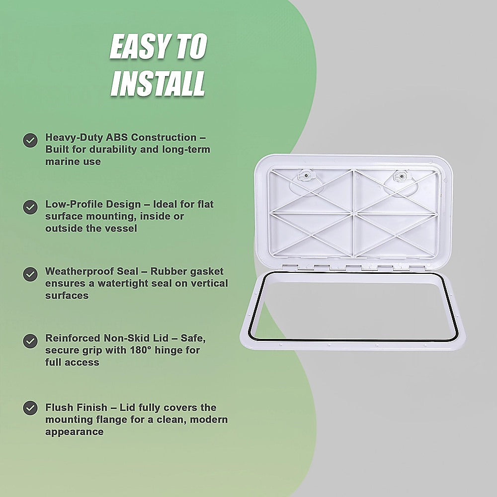 606 x 353mm White Boat Access Hatch – Marine Deck Inspection Lid for Boat, Yacht & RV Use 11