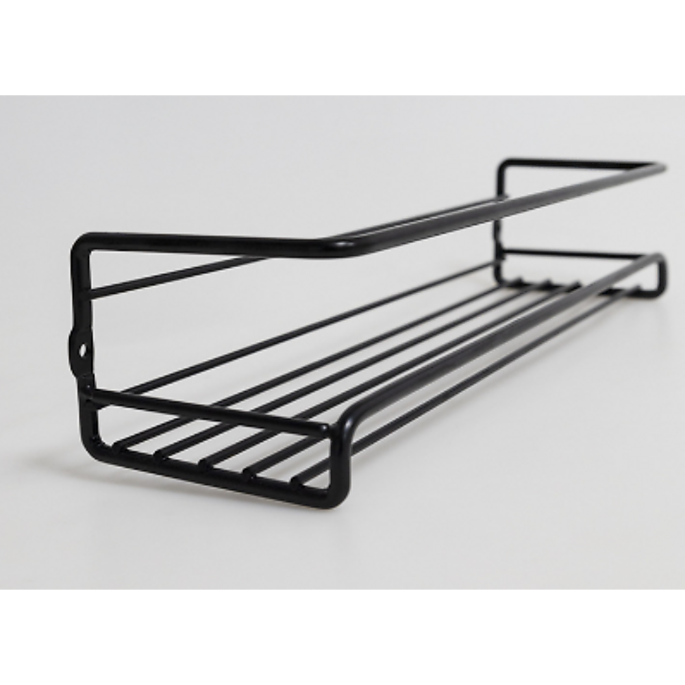 4pc Black Stainless Steel Wall Spice Rack – Kitchen Storage Shelf Set 4