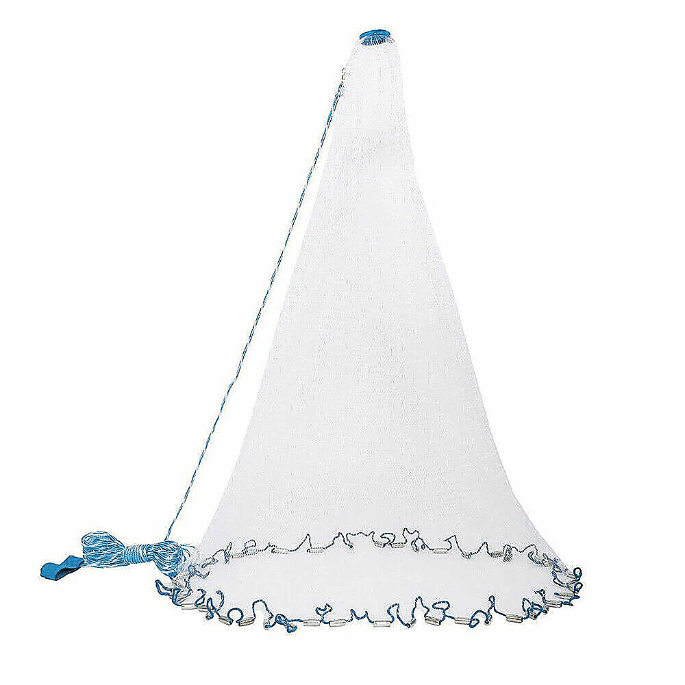 3m Nylon Fishing Cast Net – Quick Throw Mesh with Chain Weights & Drawstring