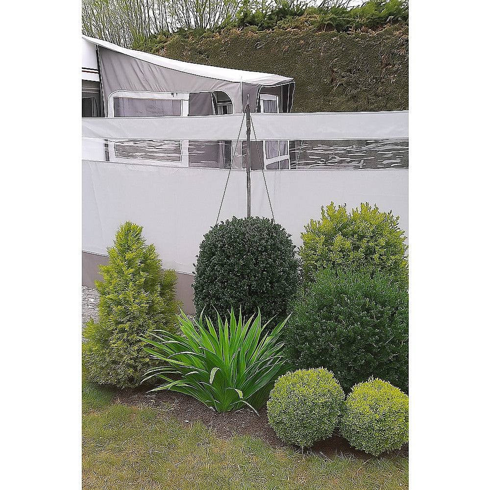 Camping Windbreak with Clear Windows & Bag – 725x140cm Grey 3