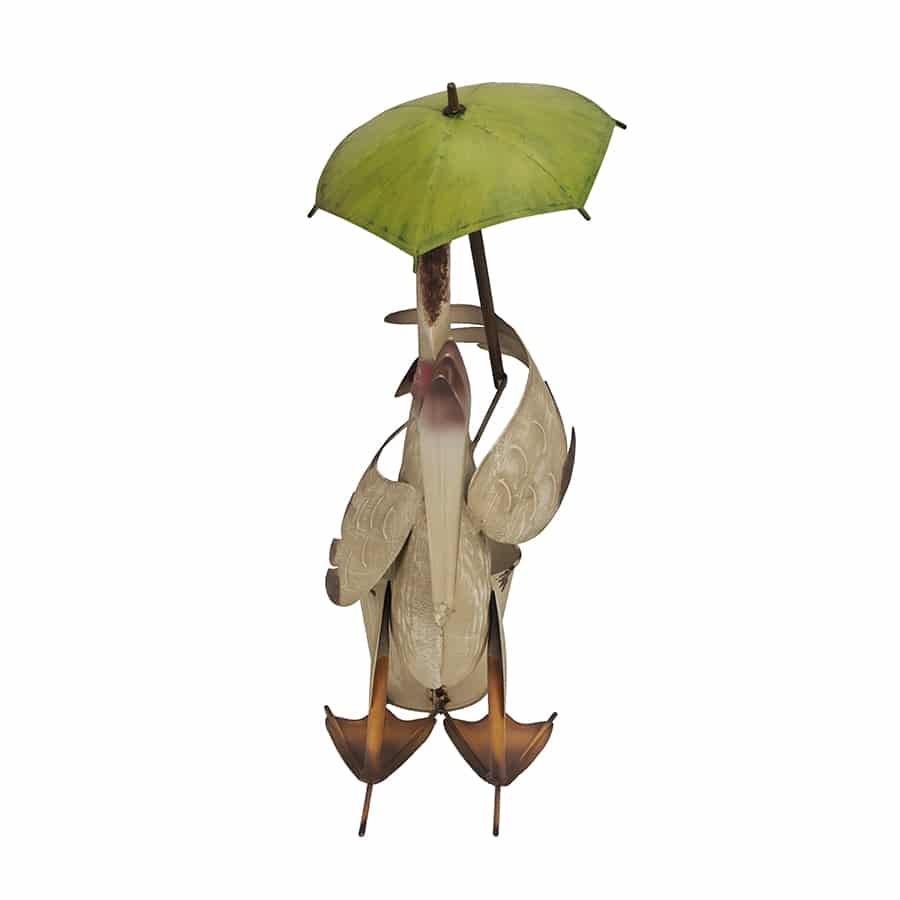 Standing Duck w Umbrella + Pot Planter 46cm 4