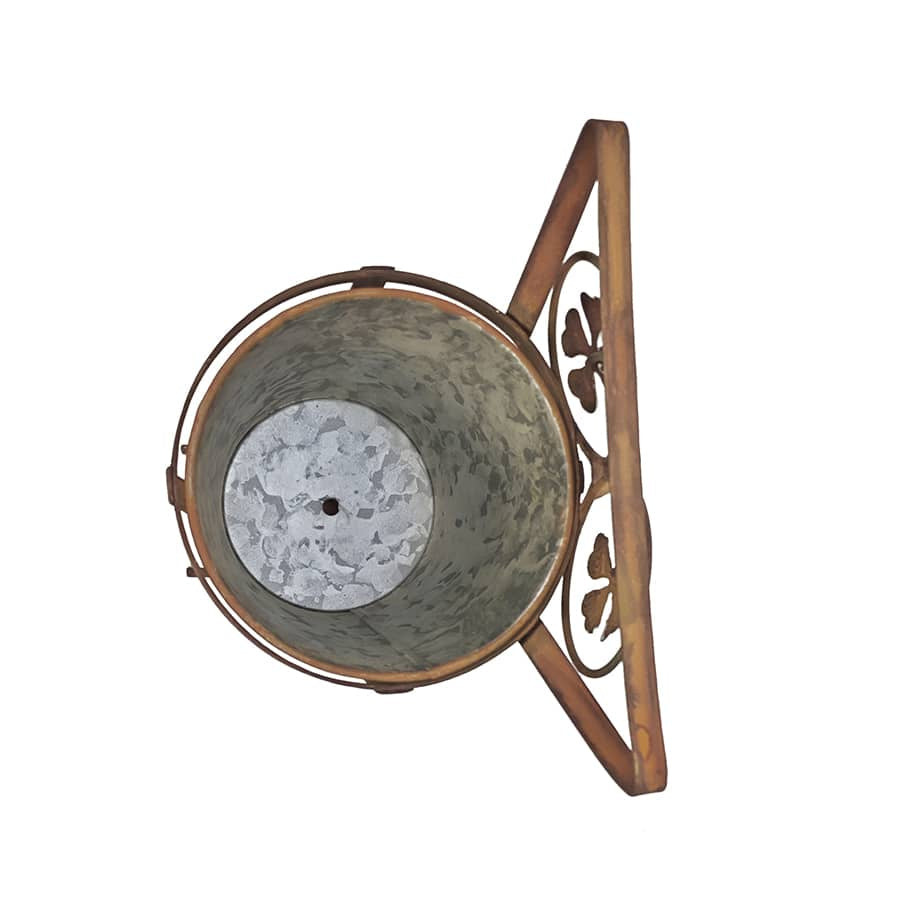 Arty Owl w Galvanised Pot Planter 23cm 4