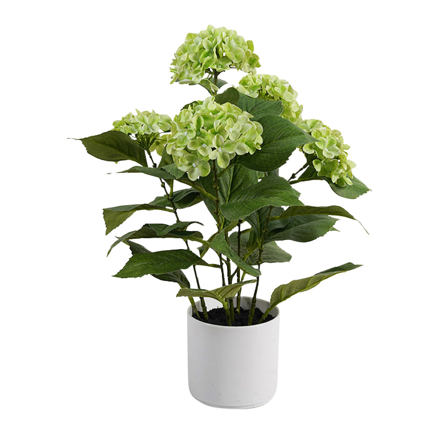 Potted Artificial Green Hydrangea 50cm 3