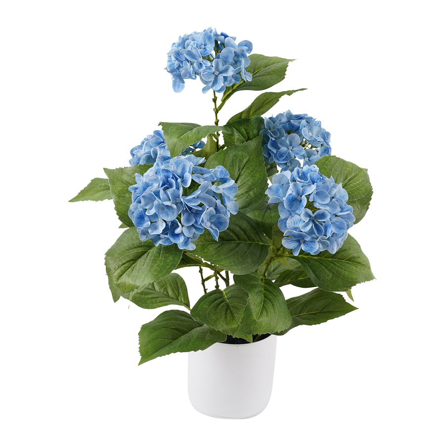 Potted Artificial Blue Hydrangea 50cm 4