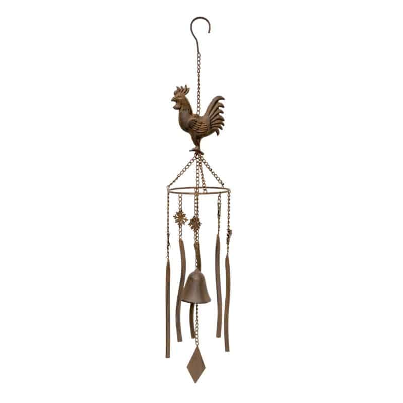 Hanging Chicken Windchime + Cast Iron Bell 78cm