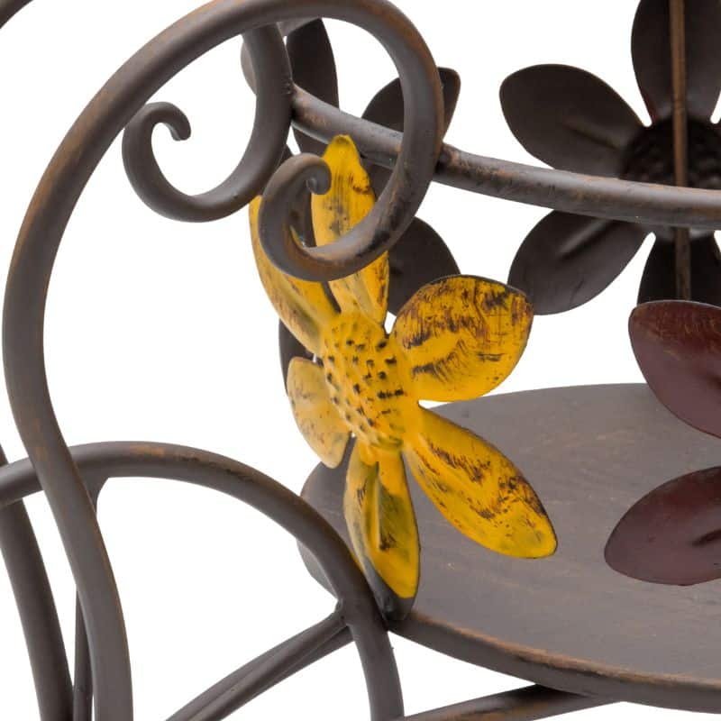 Antique Wheelbarrow w Flower Design Pot Planter 41cm 4