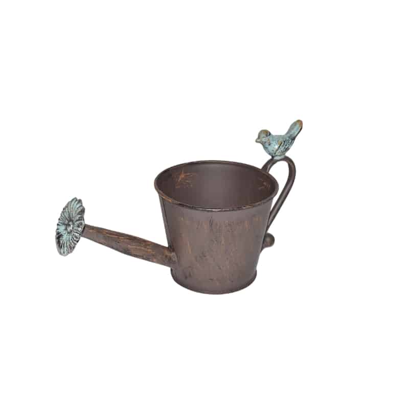 Watering Can Shape Potplanter w Blue Flower 28cm 5