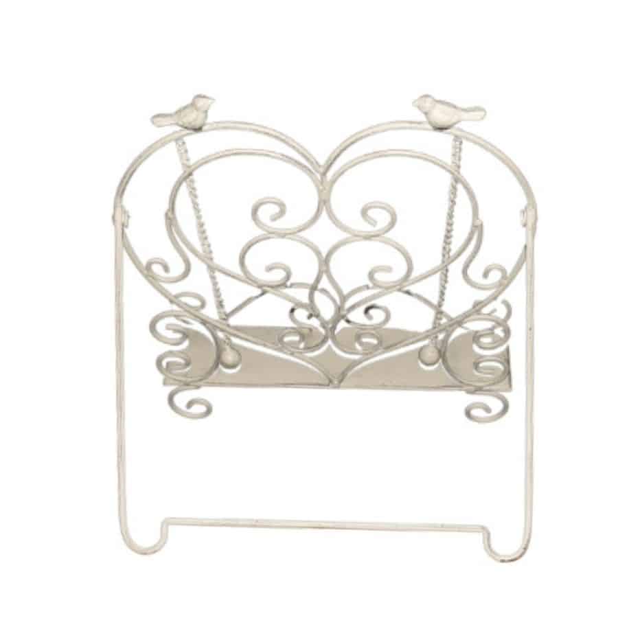 Heart Shape Recipe / Book Stand w Birds 35cm 4