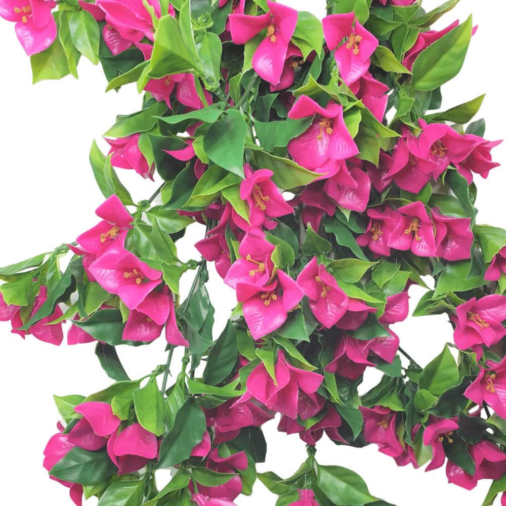 Hanging Artificial Bougainvillea Plant (Pink / Lilac) UV Resistant 90cm 4