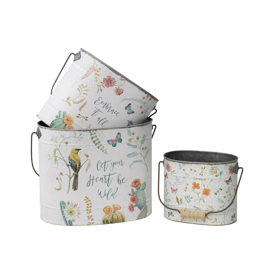 Set 3 Planter Storage Buckets 30cm 4
