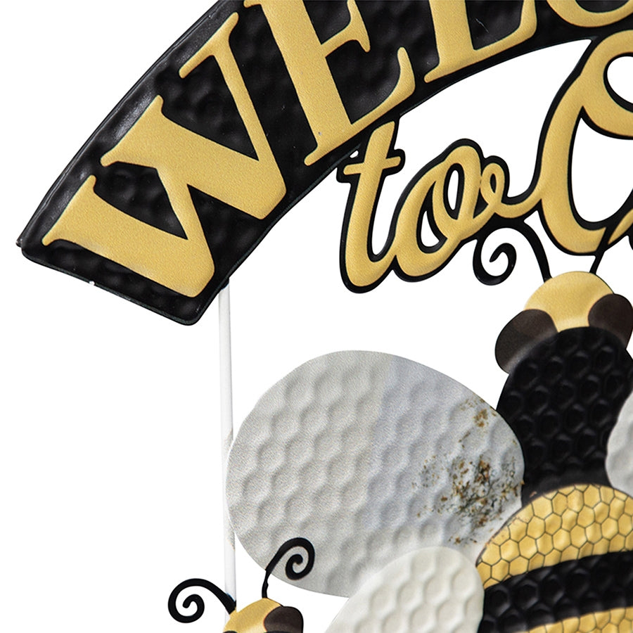 Welcome Honey Hive Wall Sign 43cm 3