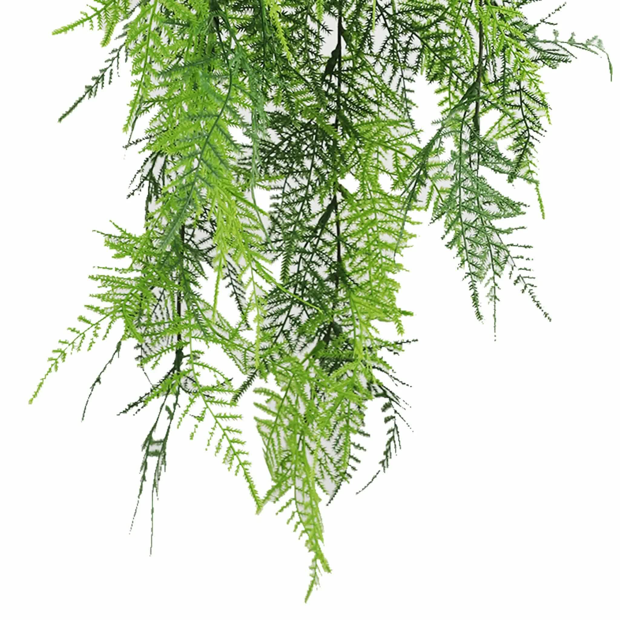 Artificial Hanging Lace Fern Vivid Green Garland Bush UV Resistant and Fire Rated 15cm x 76cm 3