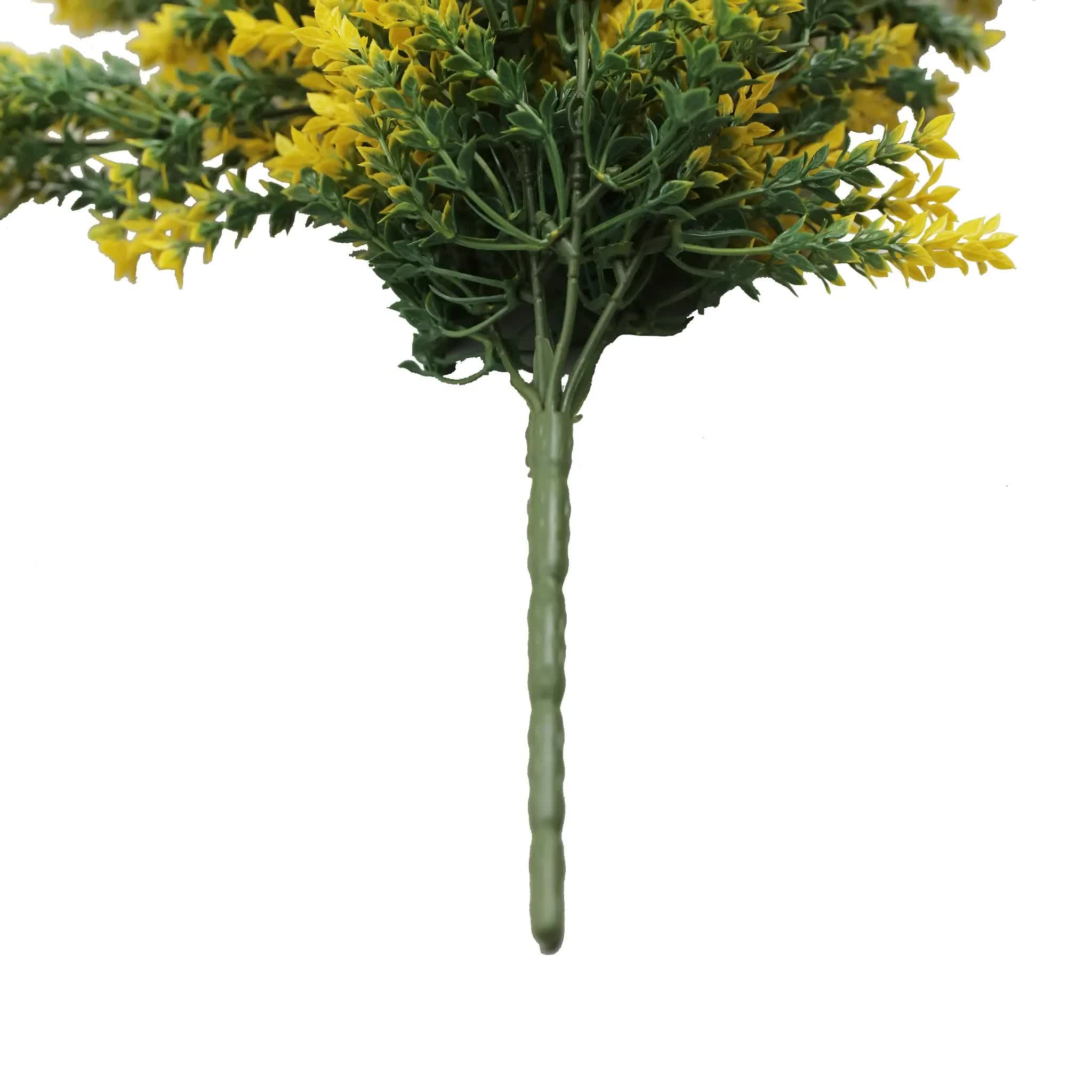Artificial Hanging Yellow and Green Willow Leaf Garland Bush UV Resistant and Fire Rated 20cm x 76cm 4