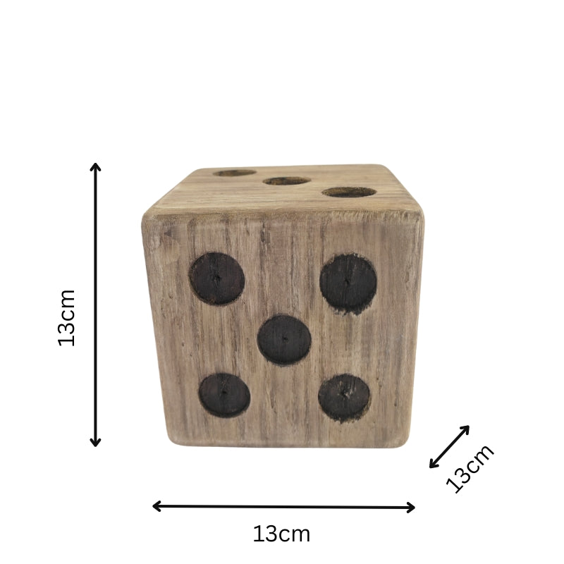 Natural Finish Square Dice 13cm 4