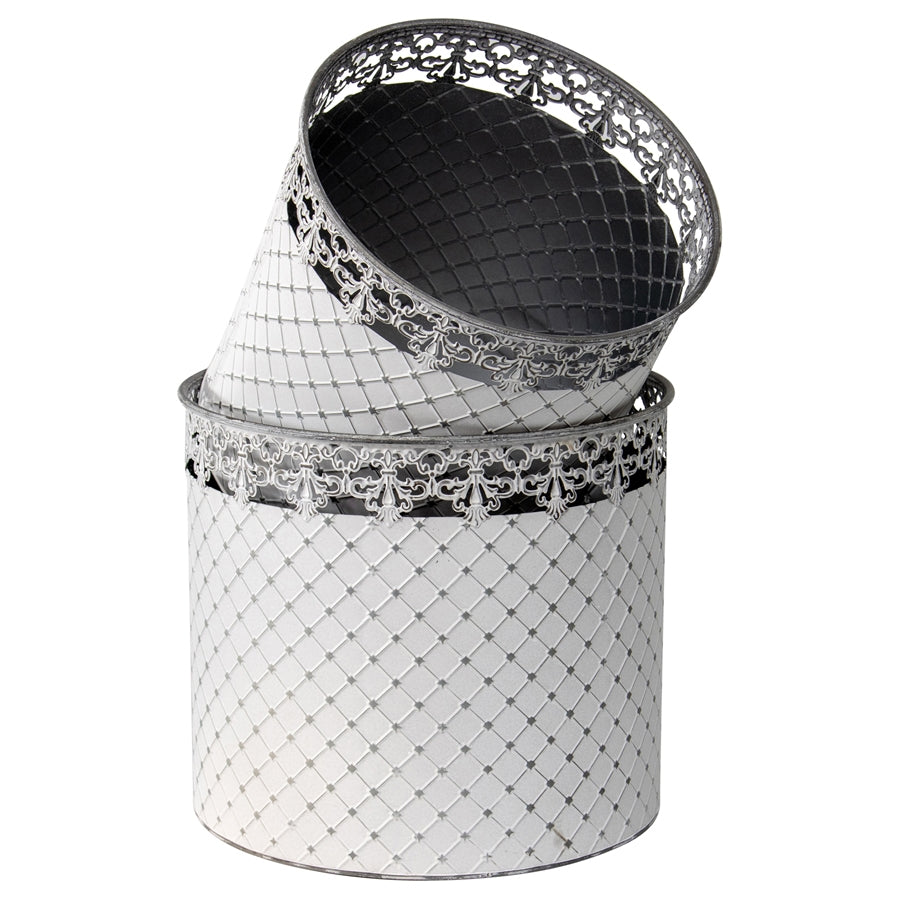 Set 2 French Country Round Planter / Storage 32cm 4