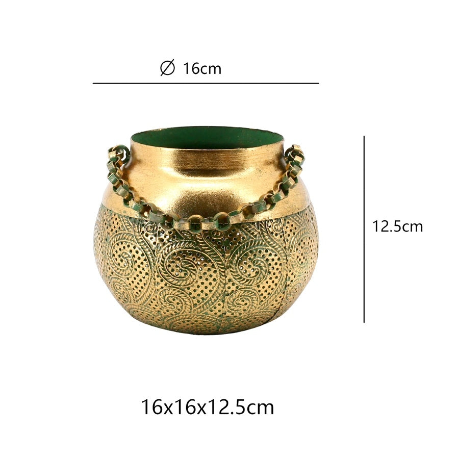 Lustre Swirl Candle Holder w Link Chain 16cm 3