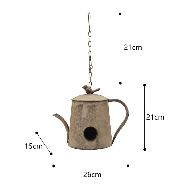 Hanging ' Antique Watering Can' Birdhouse 26cm