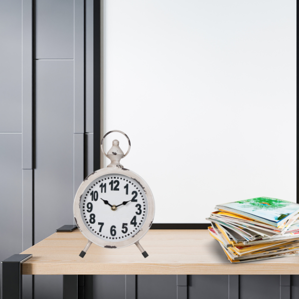 Round French Provincial Table Clock 18cm 3